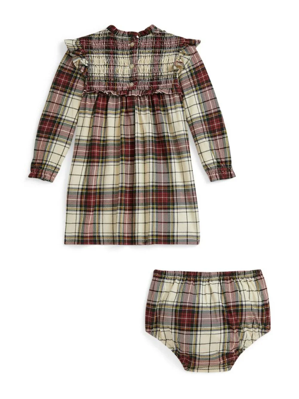 Ralph Lauren Childrenswear Baby Girls Plaid Cotton Jersey Dress & Bloomer Set